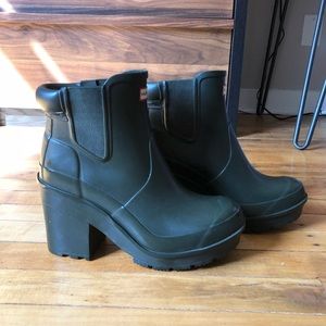 Hunter Boots, Olive Green, Chelsea-Short Ankle
